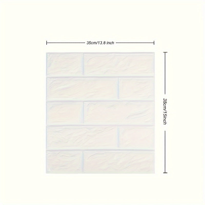 20/40pcs 3D Brick Foam Wall Stickers Waterproof Peel and Stick Tiles for Kitchen Bathroom Living Room Hallway