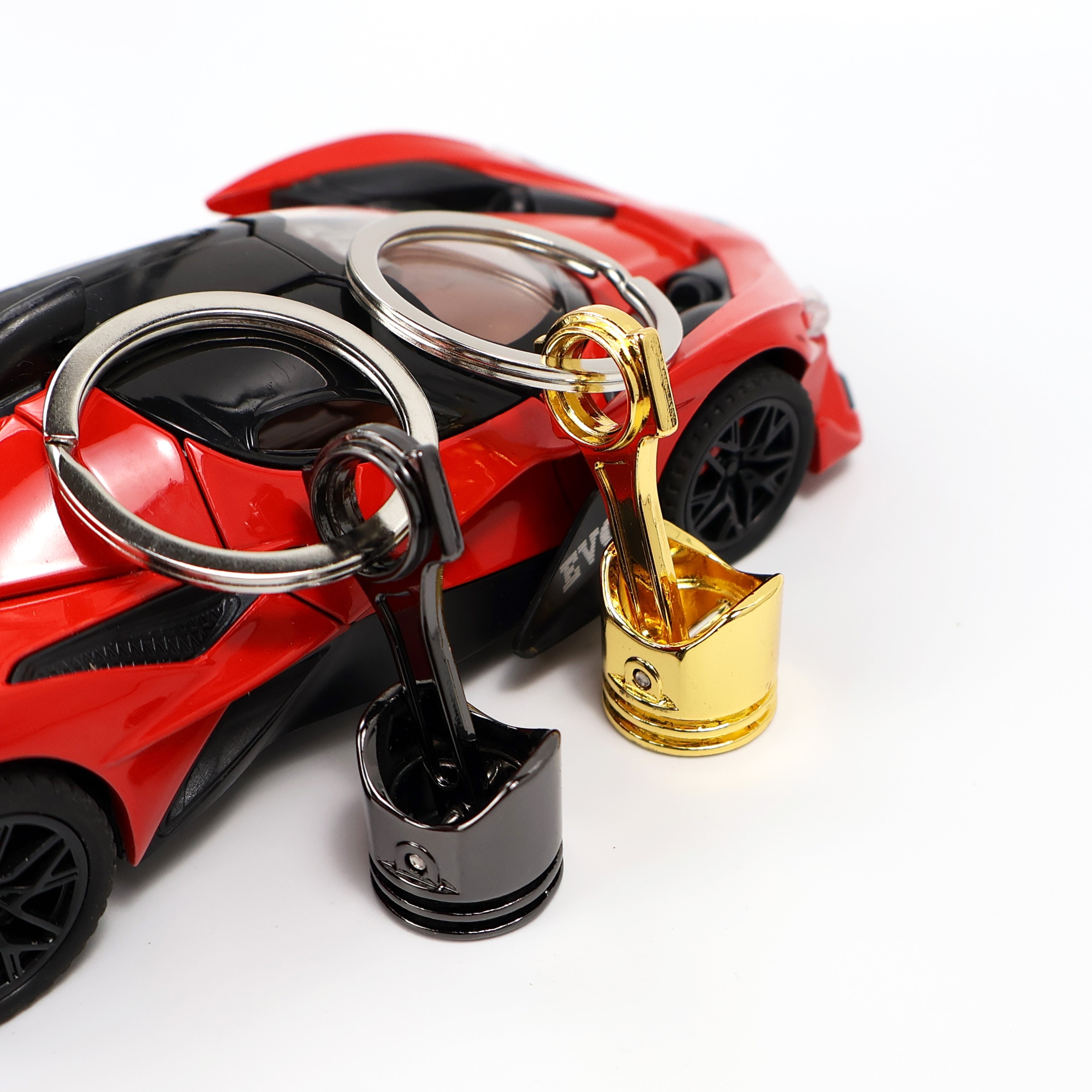 Men Metal Motorcycle Piston Keychain Car Modification Gift Set