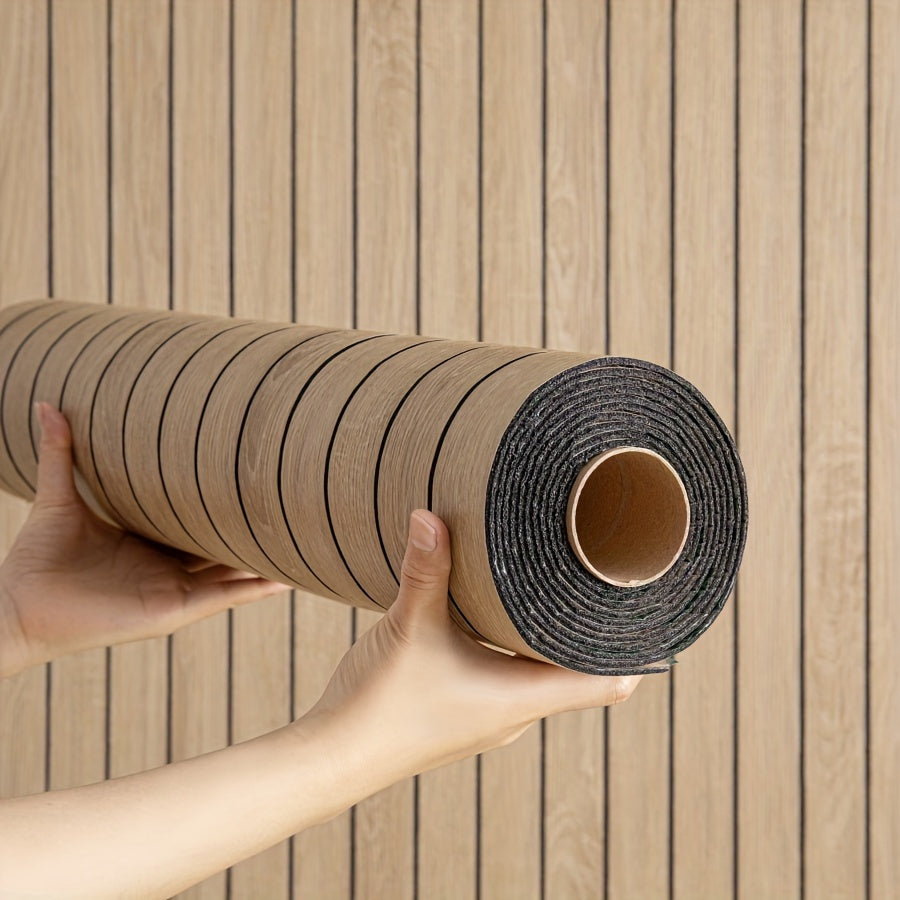 Self-Adhesive 3D Wall Panel Vinyl Curved Edges Shapes and Stripes Style for Ceilings and Partitions