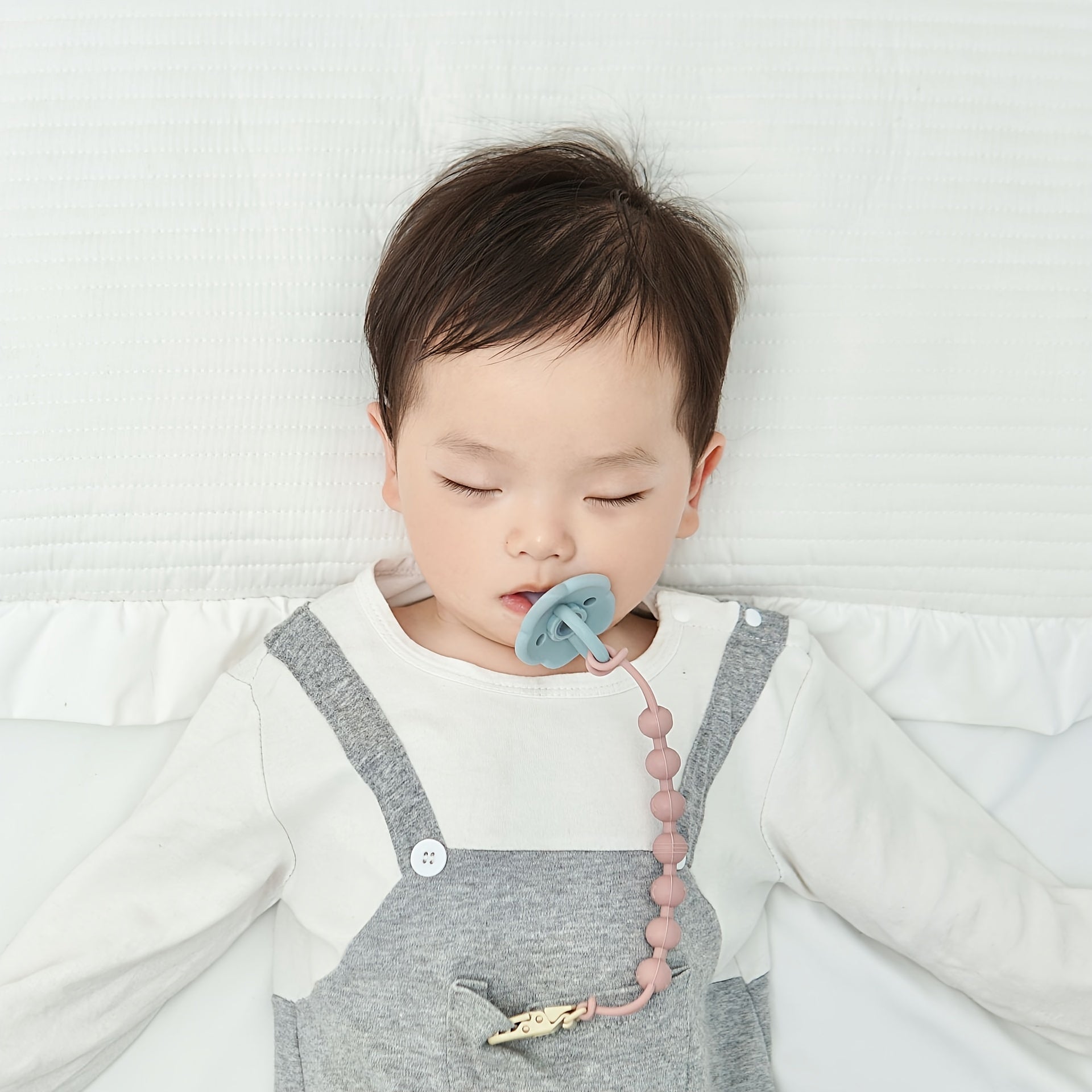 Set of 3 Baby Pacifier Clips Non-Toxic Silicone Gender-Neutral Durable and Long-Lasting