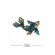 Unisex Vintage Diamond Carp Brooch Heavy Alloy Pin Accessory