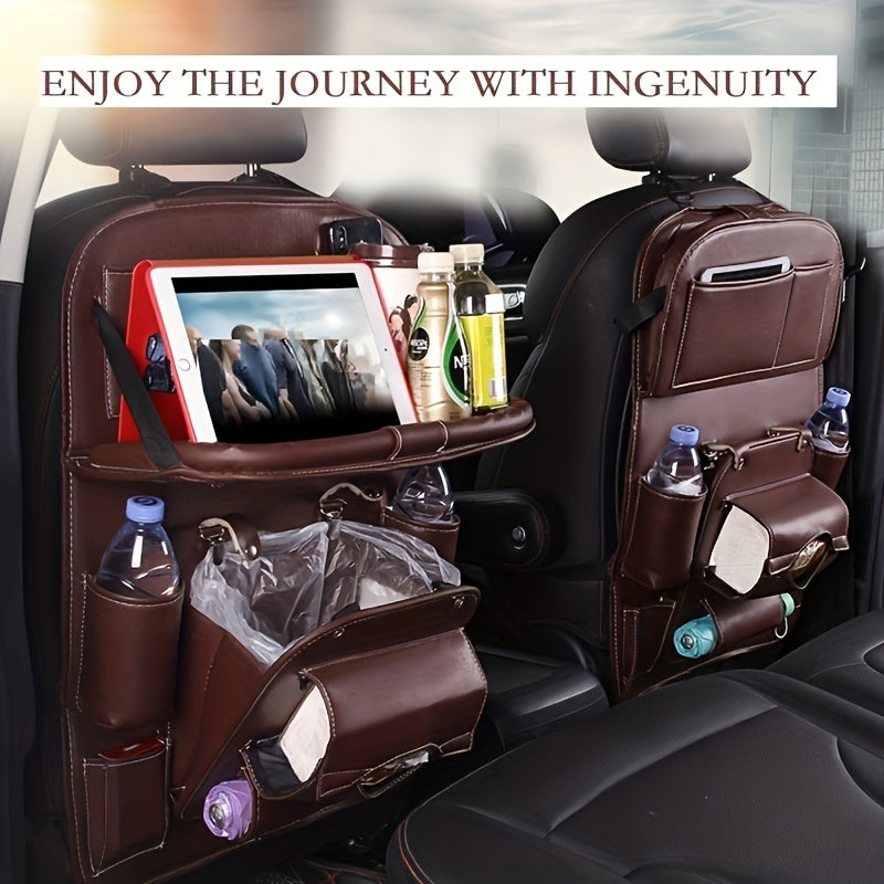 Car Interior Organizer Hanging Bag Seat Back Storage Tray for Garbage and Shopping