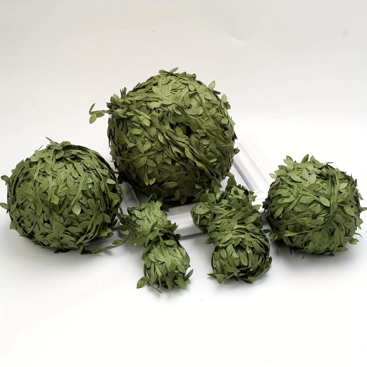 20m Pack of Green Faux Leaf Vines Artificial Greenery for Wreaths Home Decor and Gift Wrapping