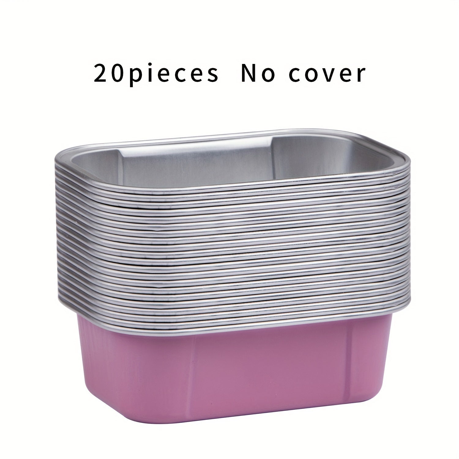 Pack de 20 copas mini cuadradas de aluminio coloridas para postres de 10.92x7.11 cm con tapas