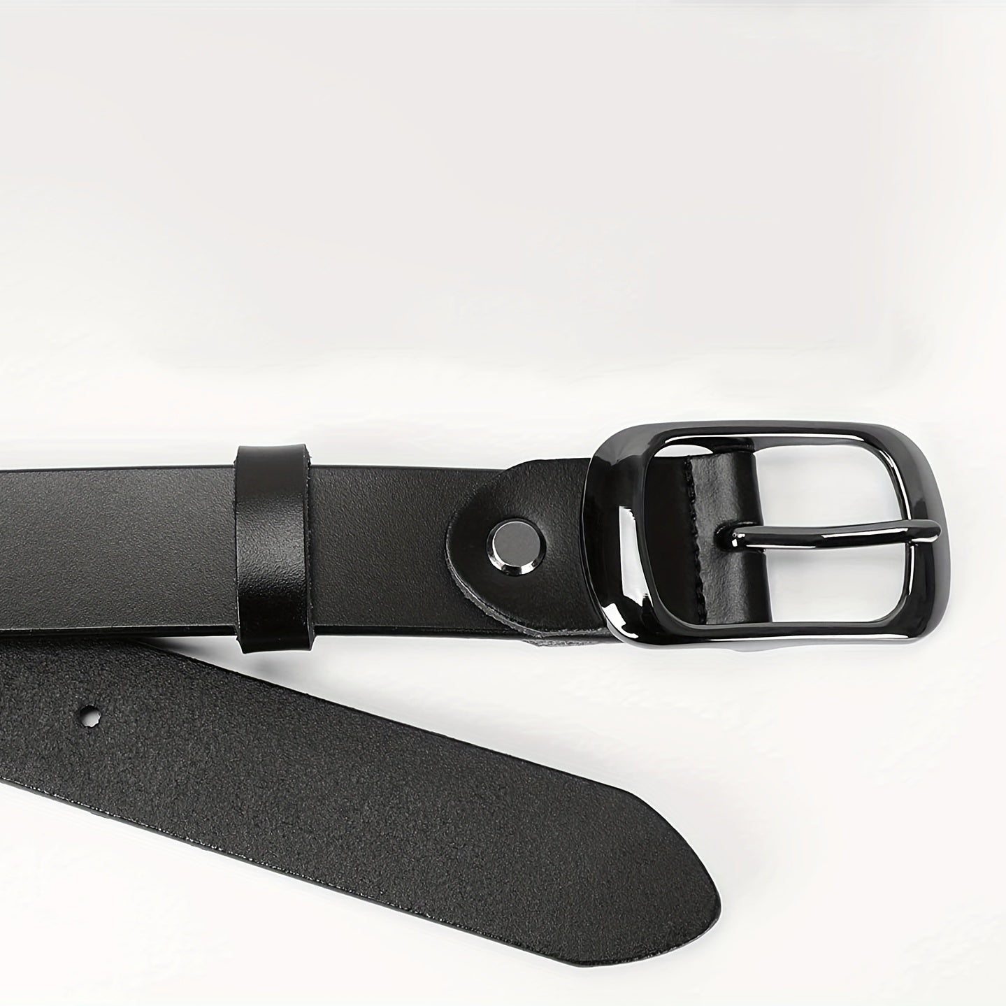 Женский кожаный ремень большого размера с отполированной пряжкой для повседневных джинсов и брюк