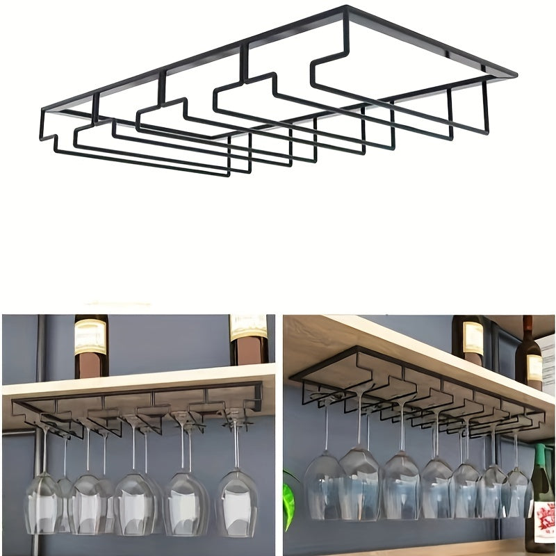 Inverted Wine Glass Rack with 3/4/5 Slots for Kitchen and Dining Storage