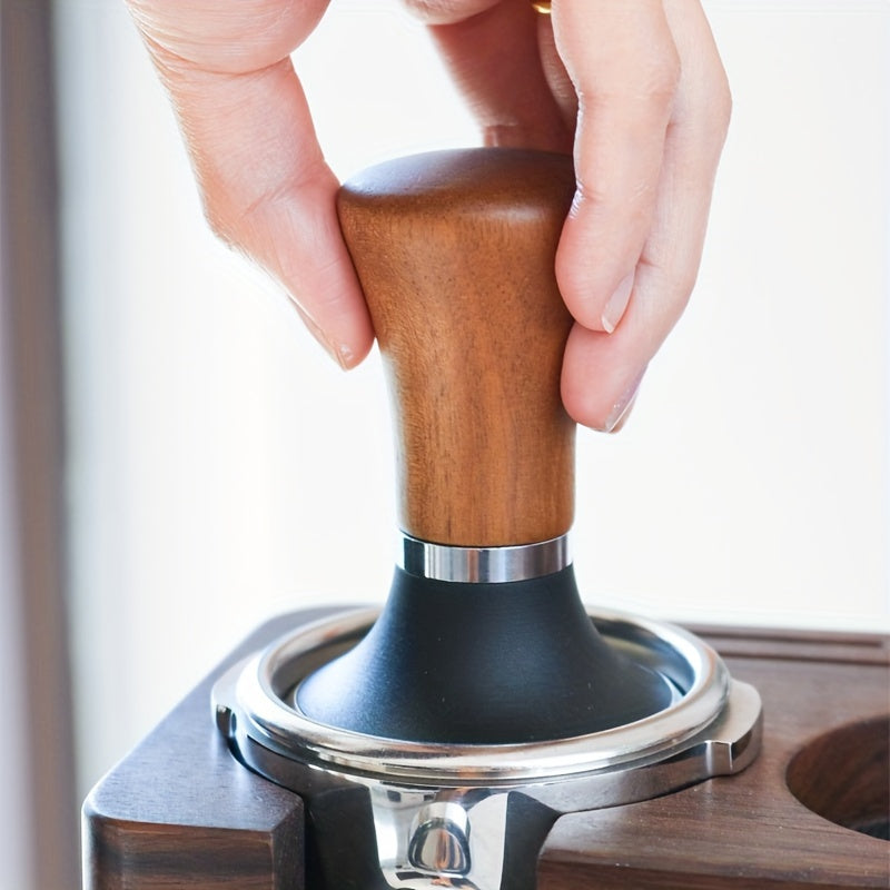 Espresso Tamper Stainless Steel Wooden Handle for 51/53/58mm Machines