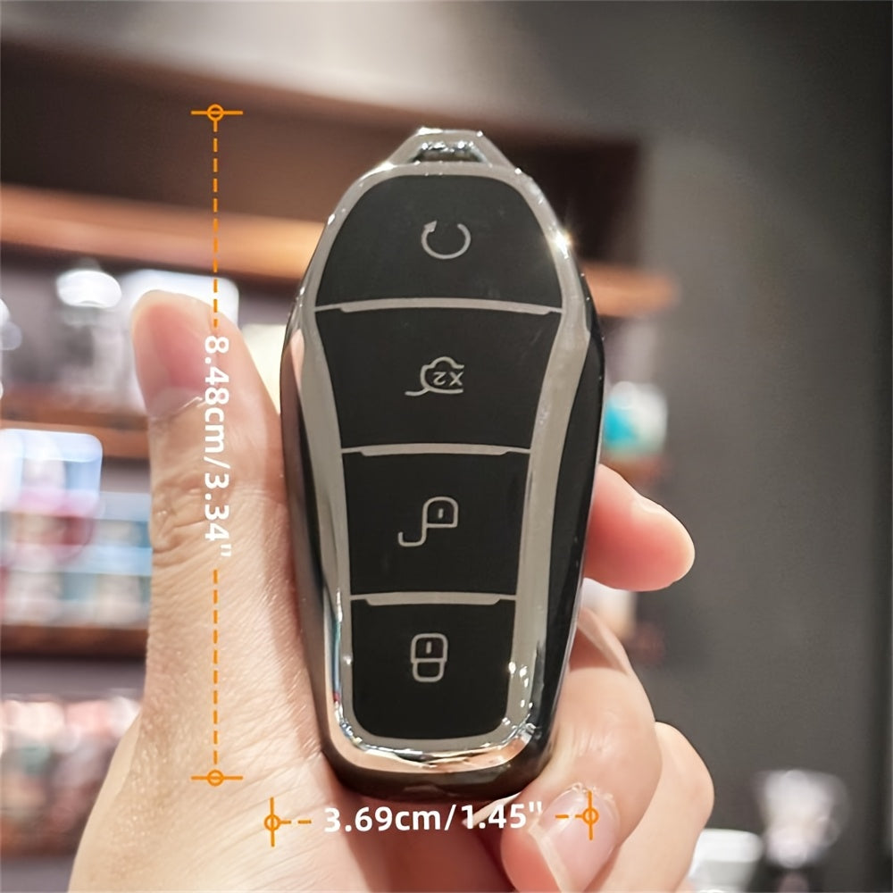Car Key Fob Cover with Keychain for EV Remote Control Protect Shell Accessories