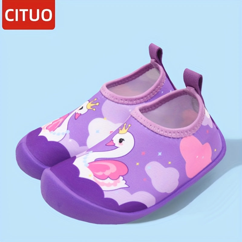 Kids Water Shoes Boys Girls Mermaid Beach Slip-On Non-Slip Quick-Dry Breathable Fabric for Spring Summer