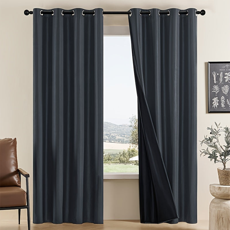 Blackout Curtain Panels Water-Resistant Grommet Top for Living Room Bedroom