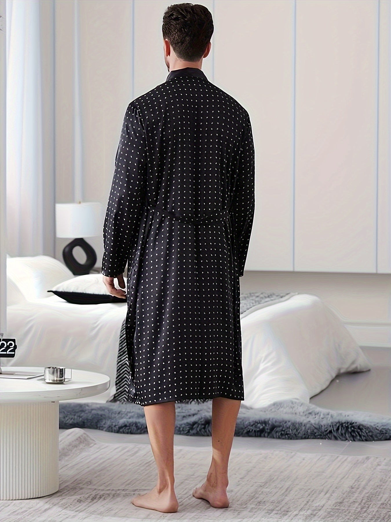 Men's Pajama Set V-Neck Loose Woven Polyester Casual All Season