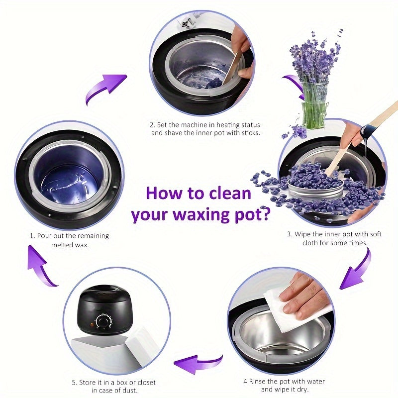 Plug-In Hair Removal Wax Kit for Legs and Nose European Standard