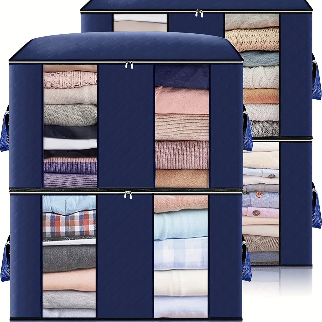 Keng mato kiyim saqlash sumkasi 90L, tutqich va shaffof oynali