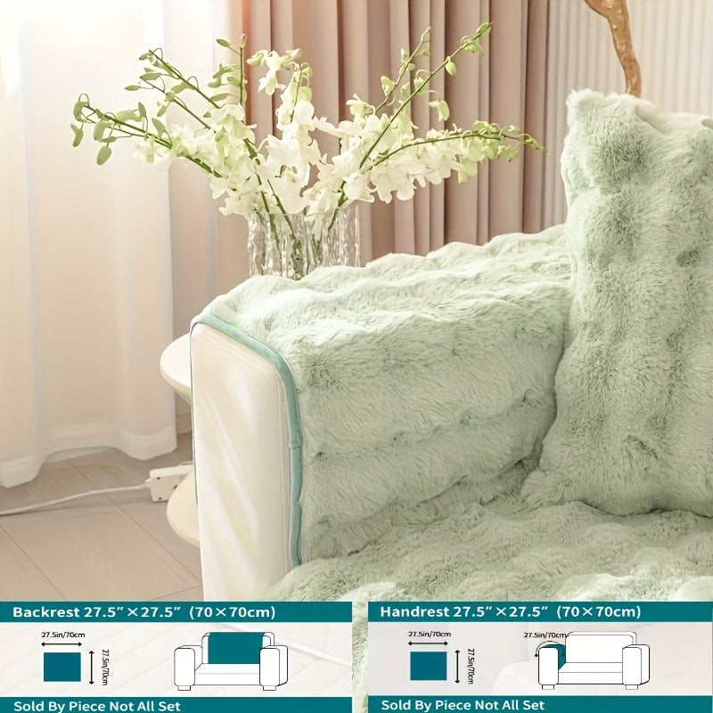 Winter Plush Sofa Cover Anti-Slip Dustproof Slipcover for Couch Living Room Bedroom