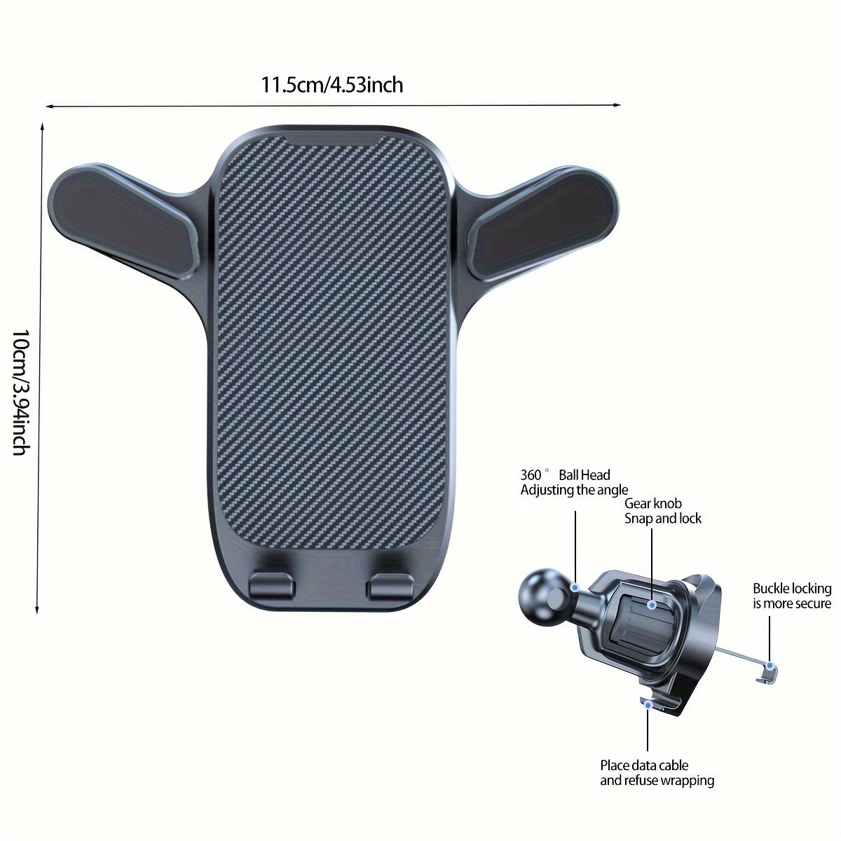 Soporte universal para teléfono de coche, de ABS, con soporte de ventilación, rotación de 360 grados, duradero