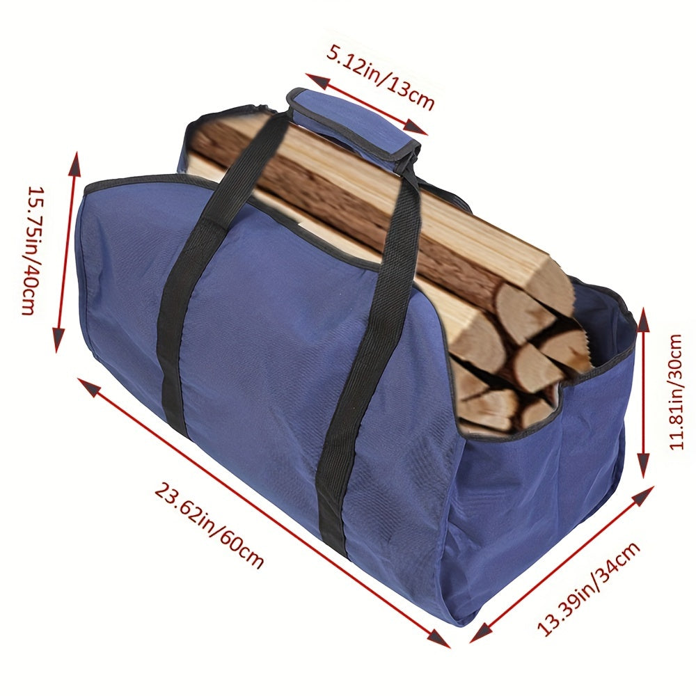 Firewood Bag with Strong Handles, Thick Oxford Fabric, Large Capacity for Fireplace Storage