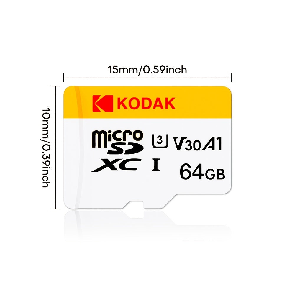 Kodak mikro TF kartalari turli qurilmalarda 4K HD video uchun yuqori tezlikda, Class 10 U3 ishlashini taklif etadi.