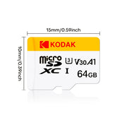 Kodak mikro TF kartalari turli qurilmalarda 4K HD video uchun yuqori tezlikda, Class 10 U3 ishlashini taklif etadi.
