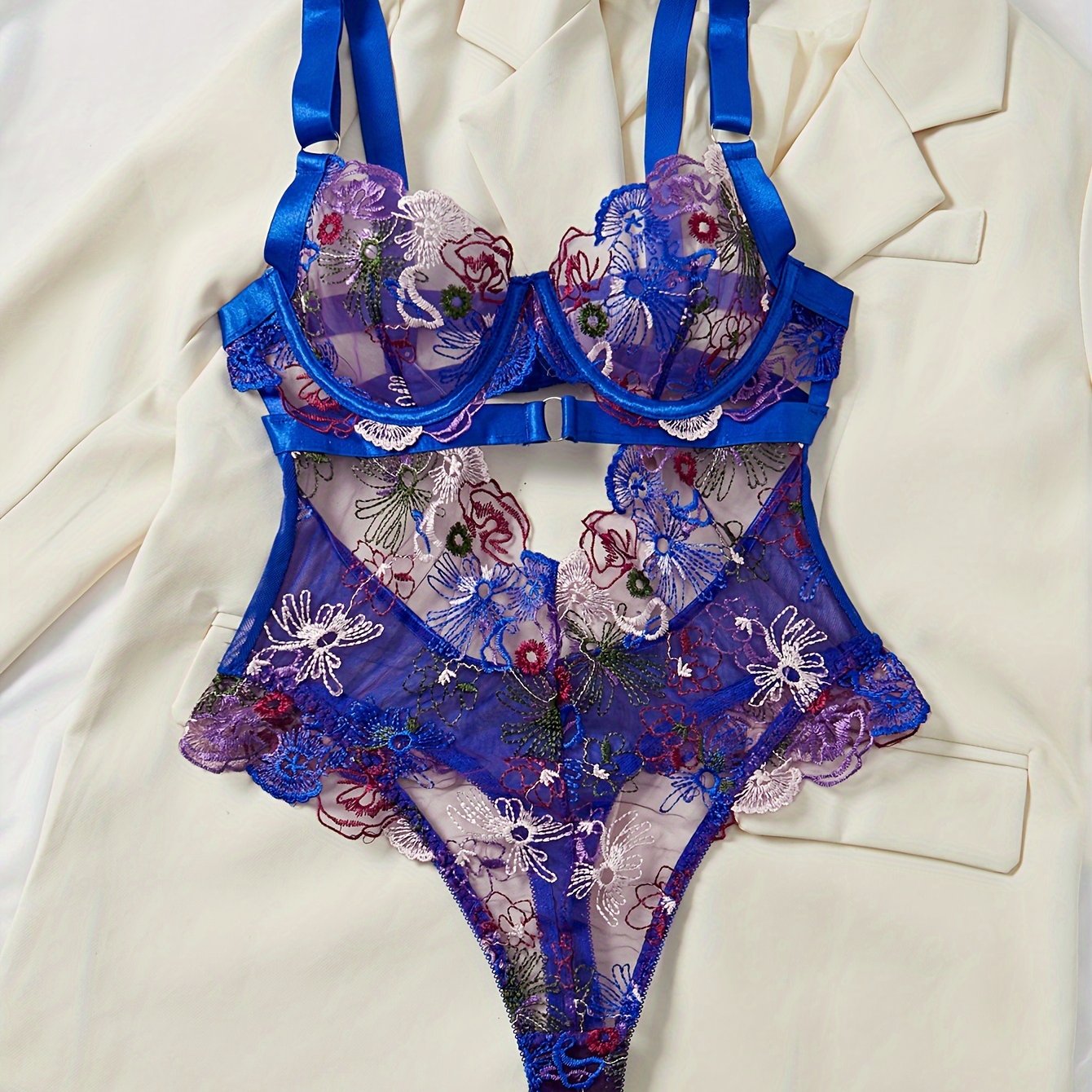 Women's Valentine's Day Bodysuit Mesh Embroidered Print Polyester Elastane