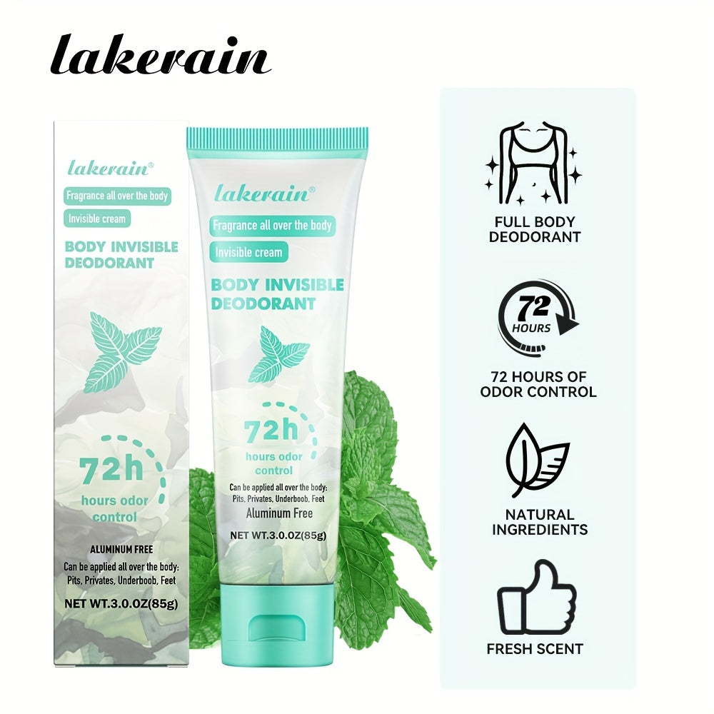 Lakerain Body Invisible Full Body Fragrance, 72H Hid, Alyuminiysiz, 3.0Oz (85G)