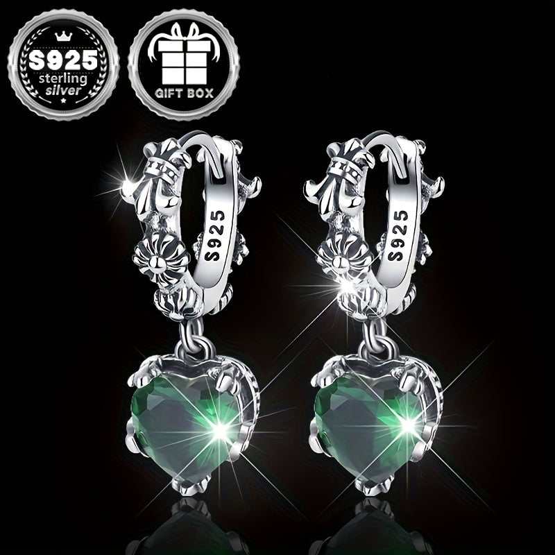 Chic va murakkab gippoallergen yurak shaklidagi iris gullari bilaguzuklari 925 sterling kumushdan tayyorlangan (taxminan 6.9g og'irlikda)