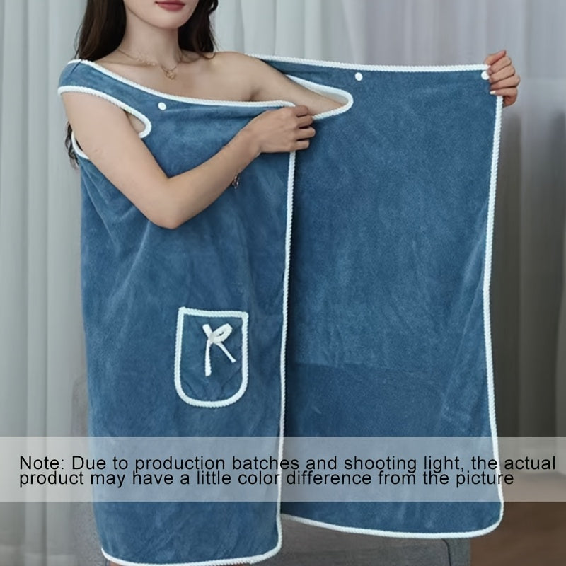 Women's Coral Fleece Wearable Bath Towel Wrap Lightweight Modern Style for Spa Pool Gym Travel Home