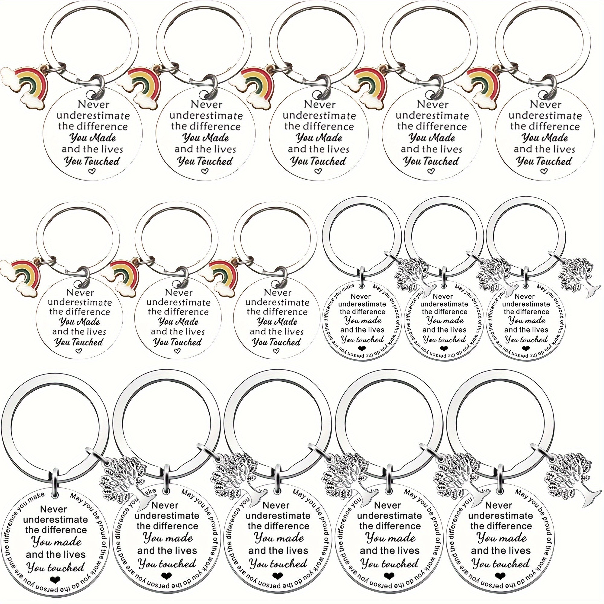 Set of 16 Keychain Gifts for Women, Teachers, Nurses, Coworkers