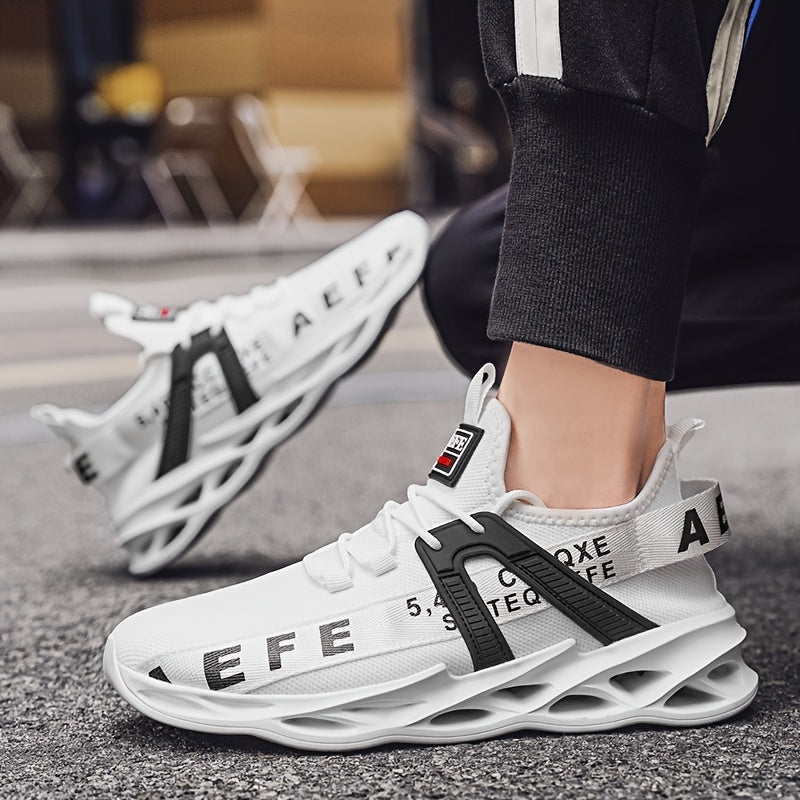 Men's Running Shoes with Shock Absorption Non-Slip Lace-Up Sneakers