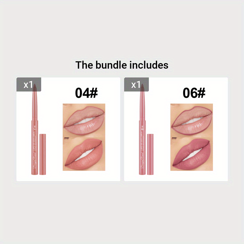 Ayollar uchun suv o'tkazmaydigan lab kontur to'plami, 12 ta rang, mat, tuzatish uchun lab qalamlari