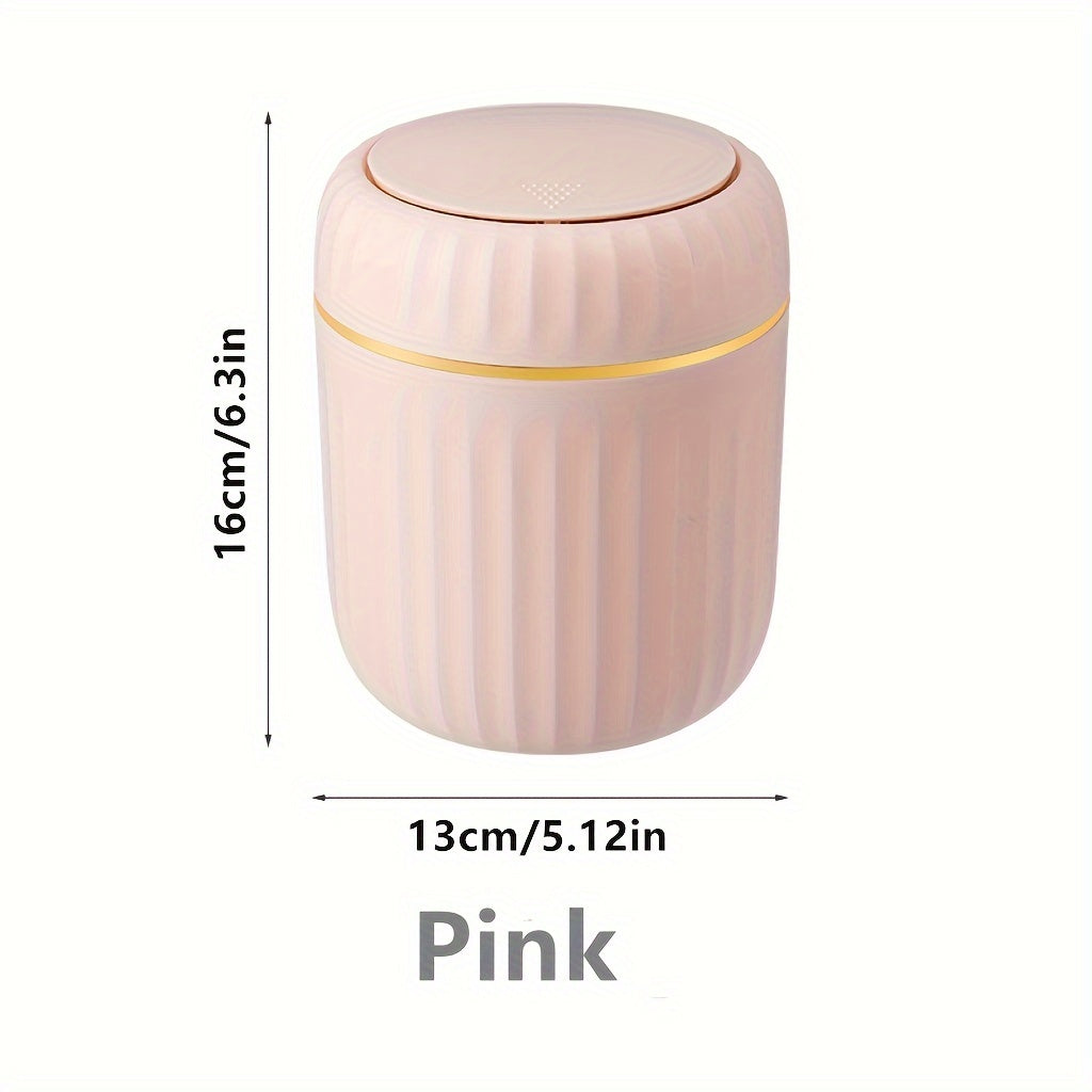 Mini Trash Can with Press-Top Lid Durable PP Material for Office Bedroom Living Room