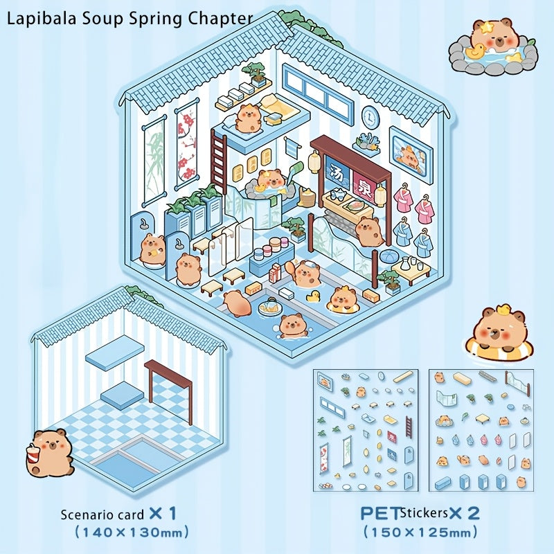 3D Наклейки для ландшафта хранения для миниатюрных сцен Маленький дом Журналинг DIY Облегчение стресса