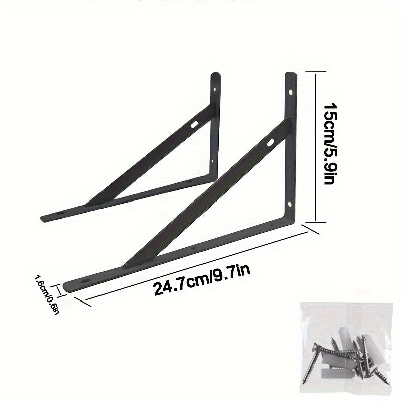 Triangular Wall Shelves Set with Sturdy Brackets for Bedroom Living Room Kitchen