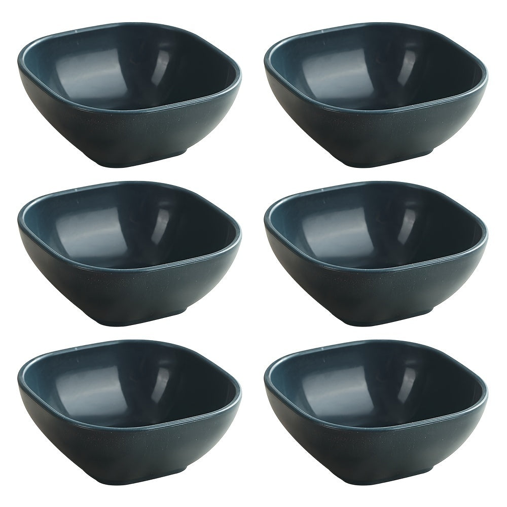 Set of 6 Square Dessert Bowls 9.65cm Polypropylene Condiment Side Dish Storage