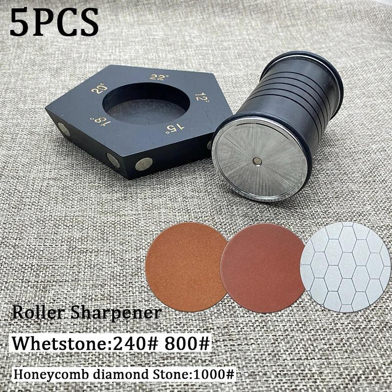 Afilador de cuchillos de cocina manual con infusión de diamantes, ángulos fijos de 12°, 15°, 18°, 20°, 22°, duradero