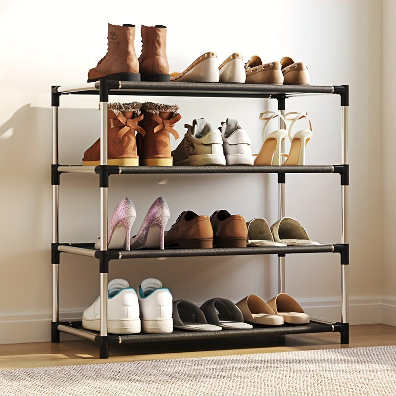 Durable 4-Tier Metal Shoe Rack with Space-Saving Design for Entryway Closet