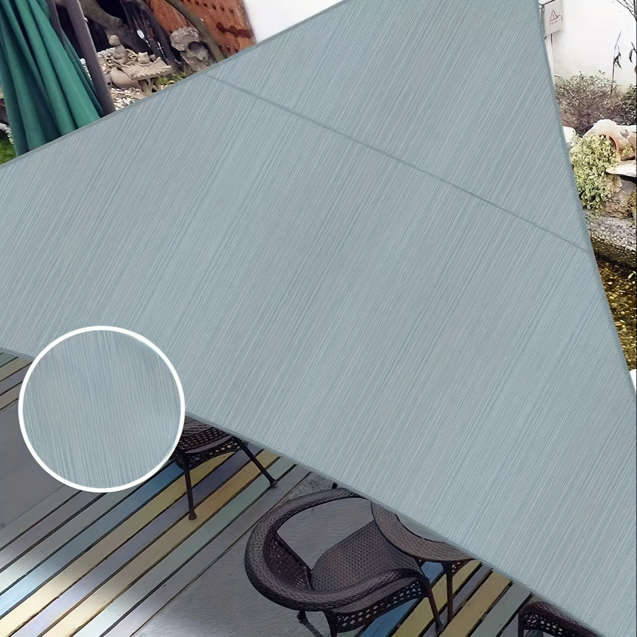 Heavy-Duty Solution-Dyed Polyester Sun Shade Sail Triangular Canopy UV Block Outdoor Garden