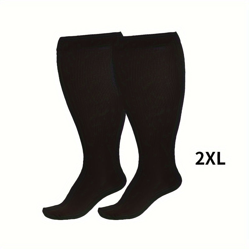 Plus Size Compression Socks for Men and Women Knee Length 20-30 mmHg Breathable Circulation
