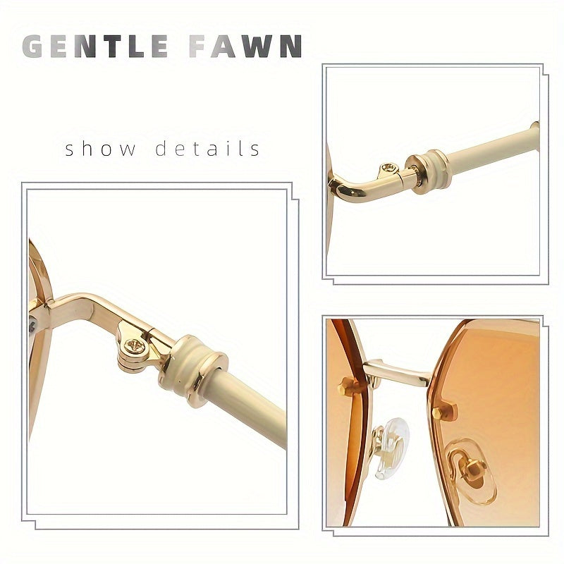 Women's Frameless Y2K Polygon Party Glasses with Cut Edges for Fashion