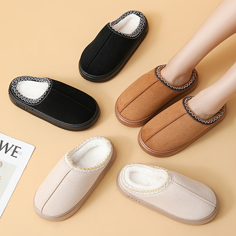 Women's Warm Indoor Outdoor Slippers with Non-Slip Sole