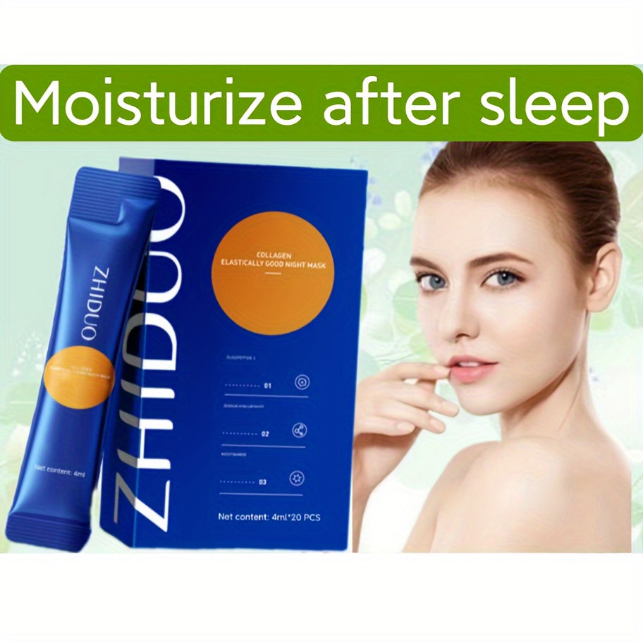 Ночной коллагеновая маска для сна 20 шт. Увлажняющая, увлажняющая, дорожный набор