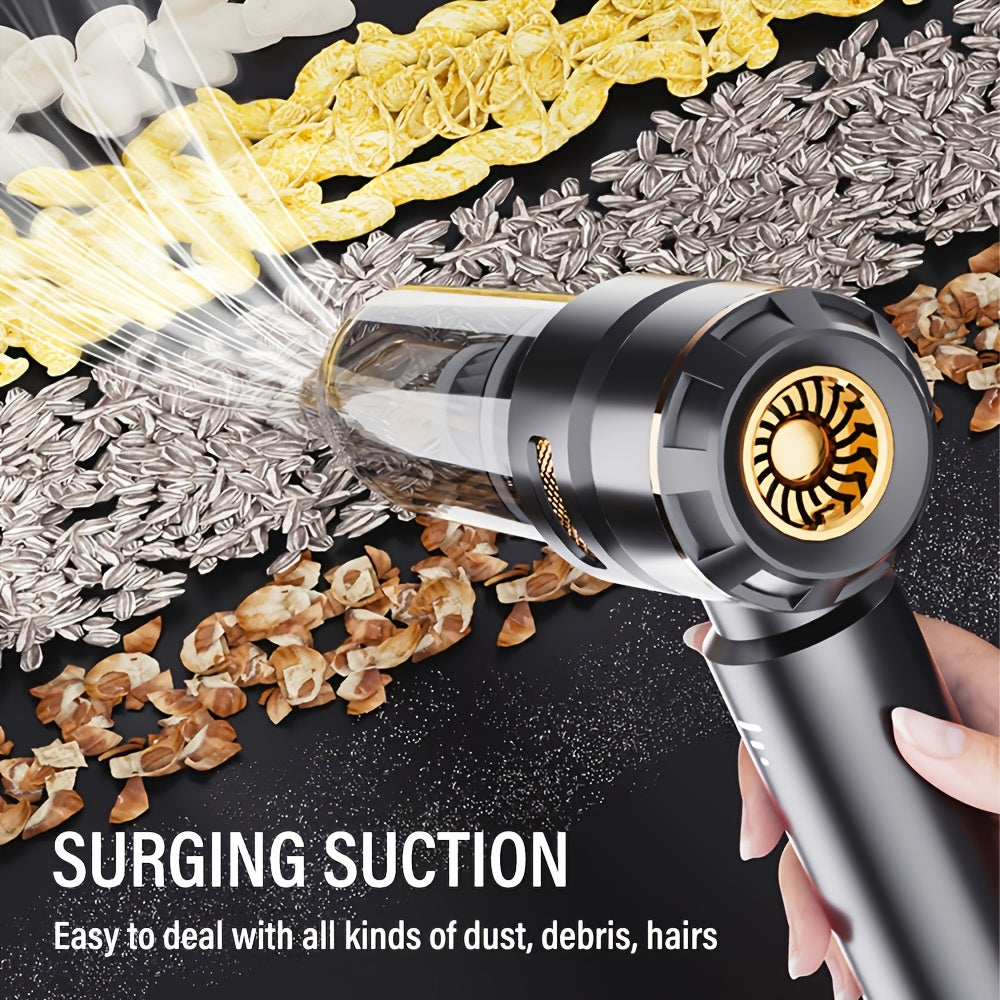 15KPa so'rish/ventilyator bilan qo'lga olinadigan avtomobil vakuum tozalagichi, quvvat ko'rsatkichi, ko'p funksiyali nozzle. Avtomobil, uy, ofis va kompyuter uchun ishlatilishi mumkin.