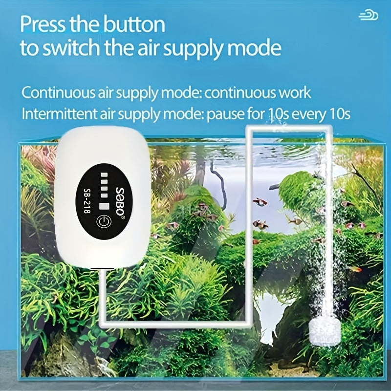 Rechargeable Fish Tank Air Pump with USB Charging and 1-2 Meter Air Tube