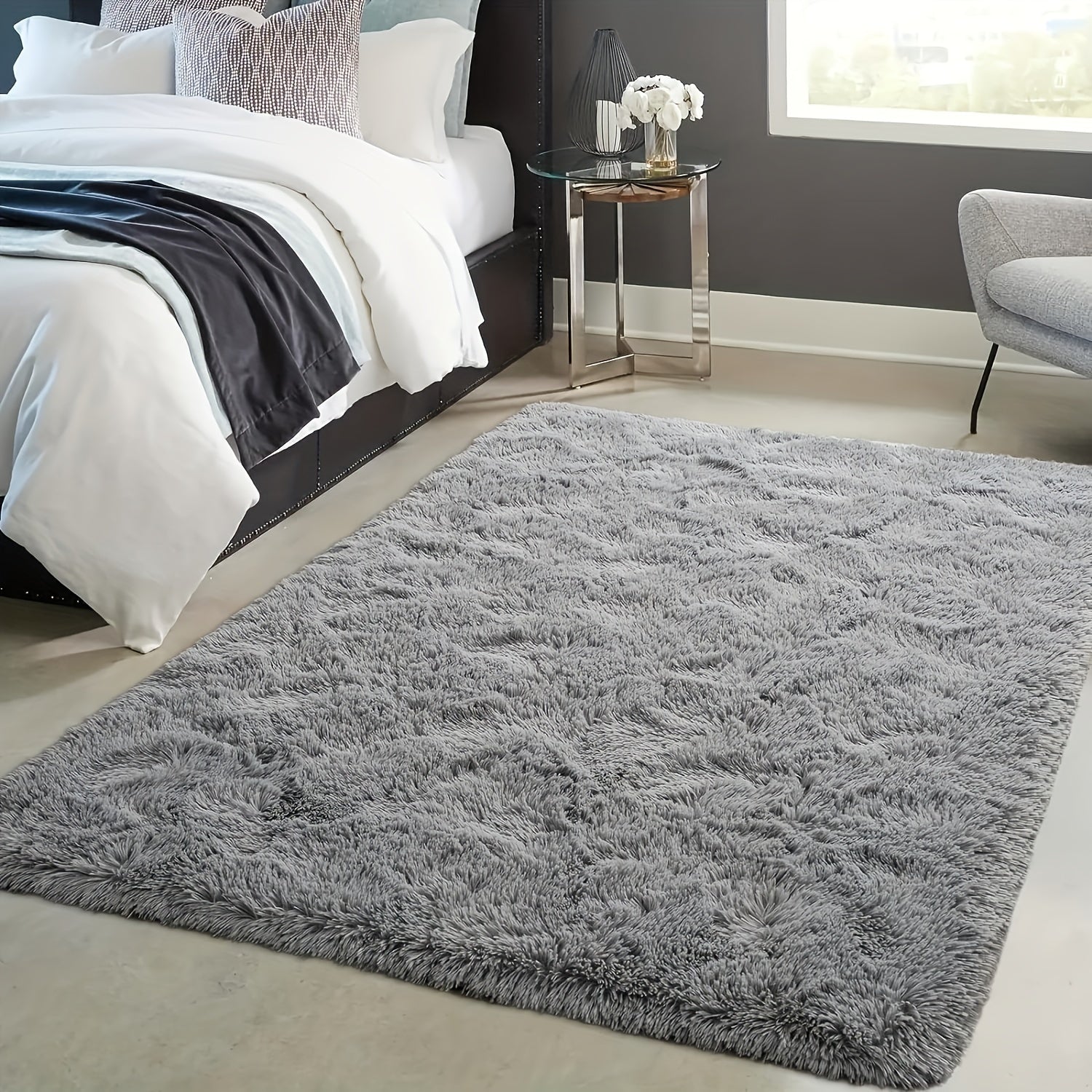 Soft Shaggy Carpet for Living Room Bedroom Hallway, Easy to Maintain