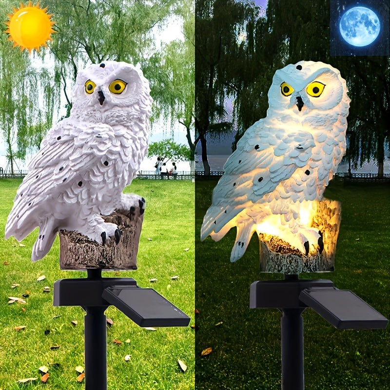 Solar-Powered LED Owl Garden Stake Light for Outdoor Pathway and Garden Decor