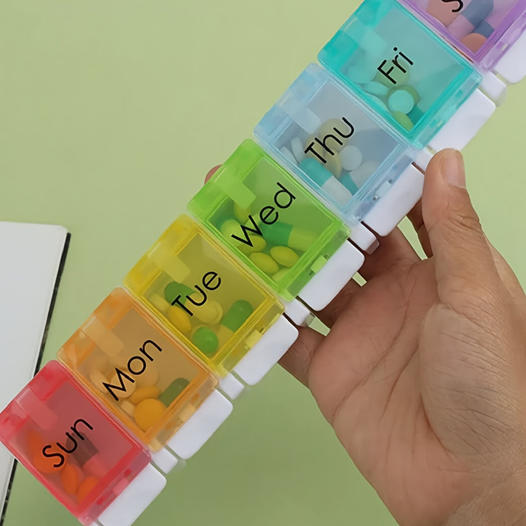 Women Daily Use Plastic 7-Grid Weekly Pill Organizer