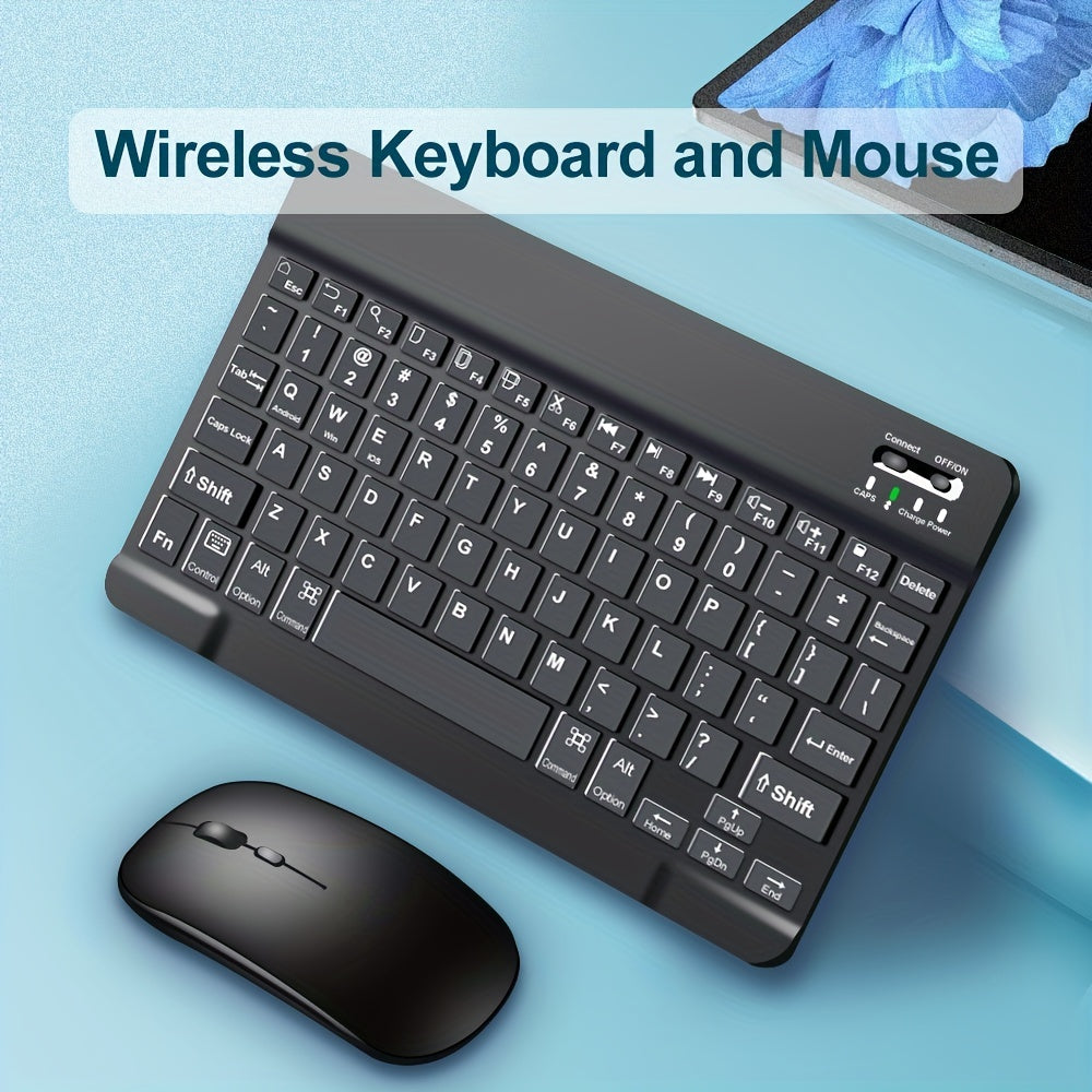 Portable Wireless Mini Keyboard and Mouse Combo with Rechargeable Battery and Optical Tracking