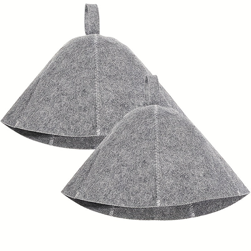 Juego de 2 sombreros de fieltro para saunas indoor e infrarrojas negro gris blanco