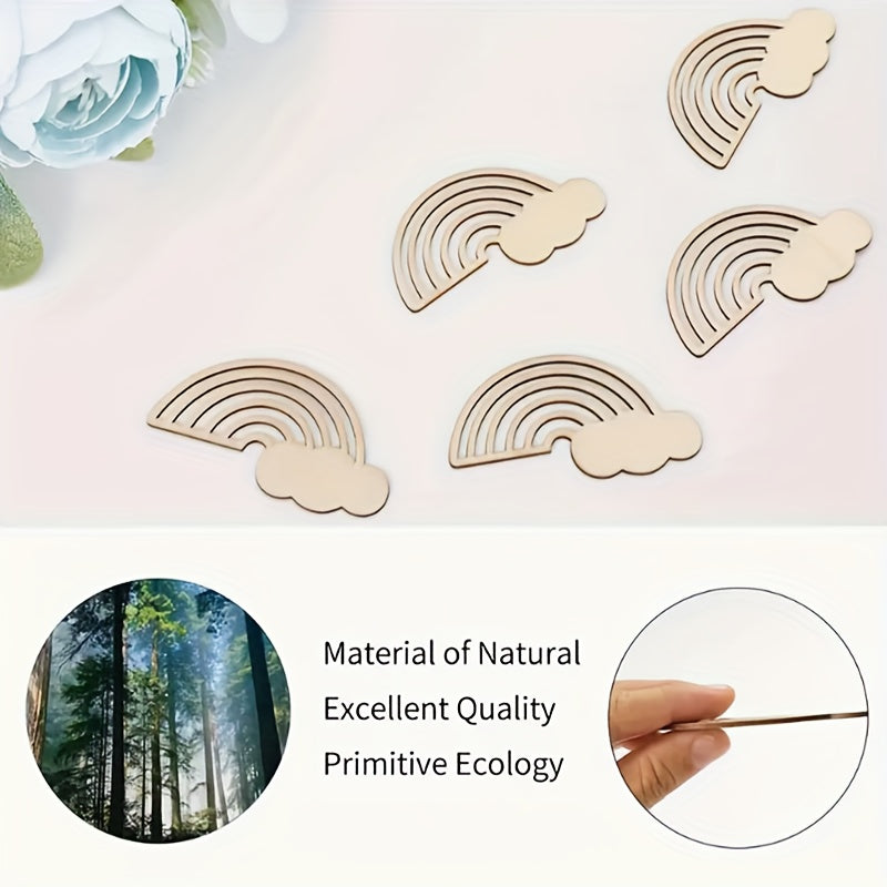 10-Pack Wooden Craft Decorations for DIY Painting Hanging Holiday Home Decor