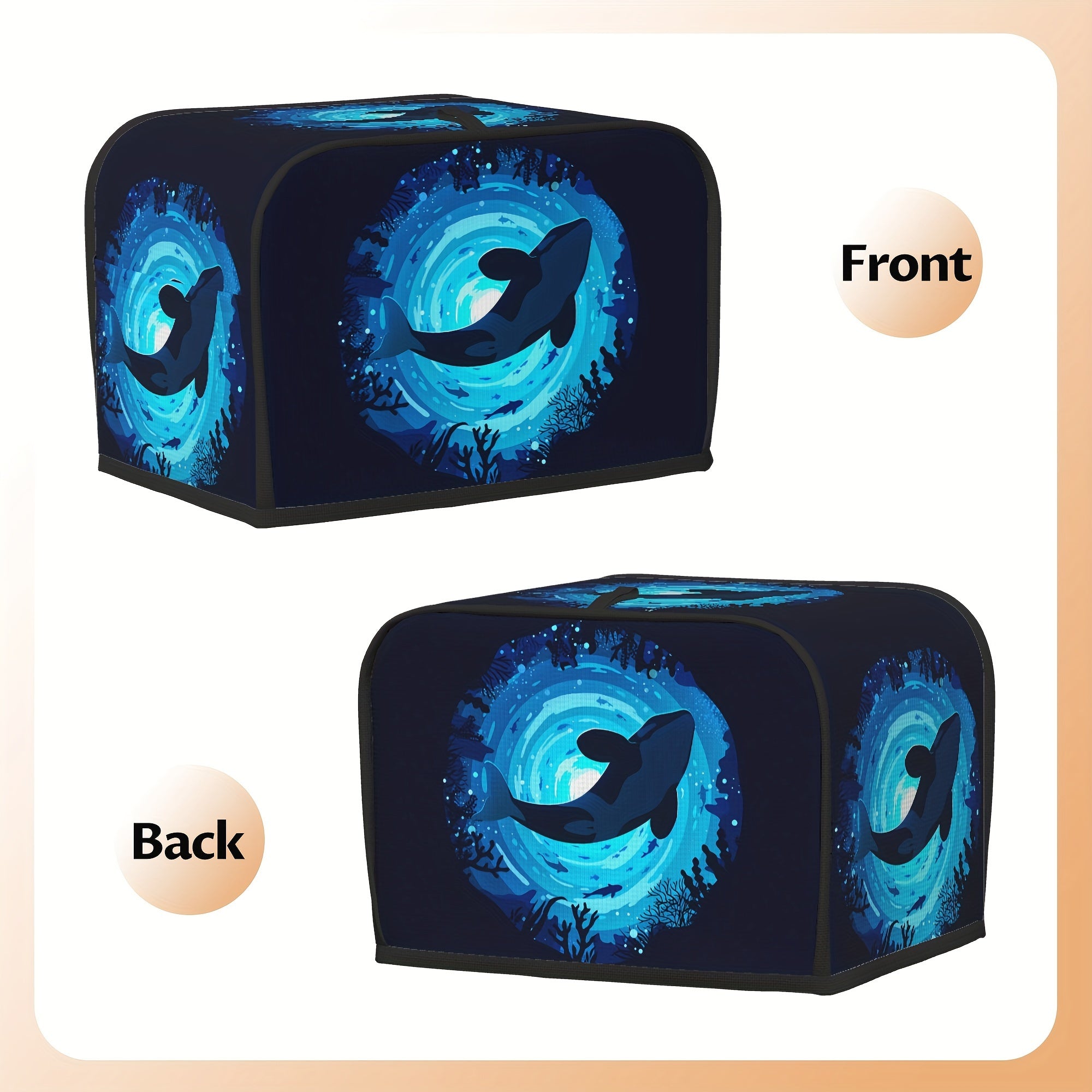 Polyester toster qopqog'i, chiroyli orka dizayni bilan, keng yo'lga ega, changdan himoya va barmoq izlaridan himoya qiladi. Shuningdek, suvga chidamli, yog'li himoya va qo'l bilan yuvish mumkin. Ayollar uchun ajoyib sovg'a bo'ladi.