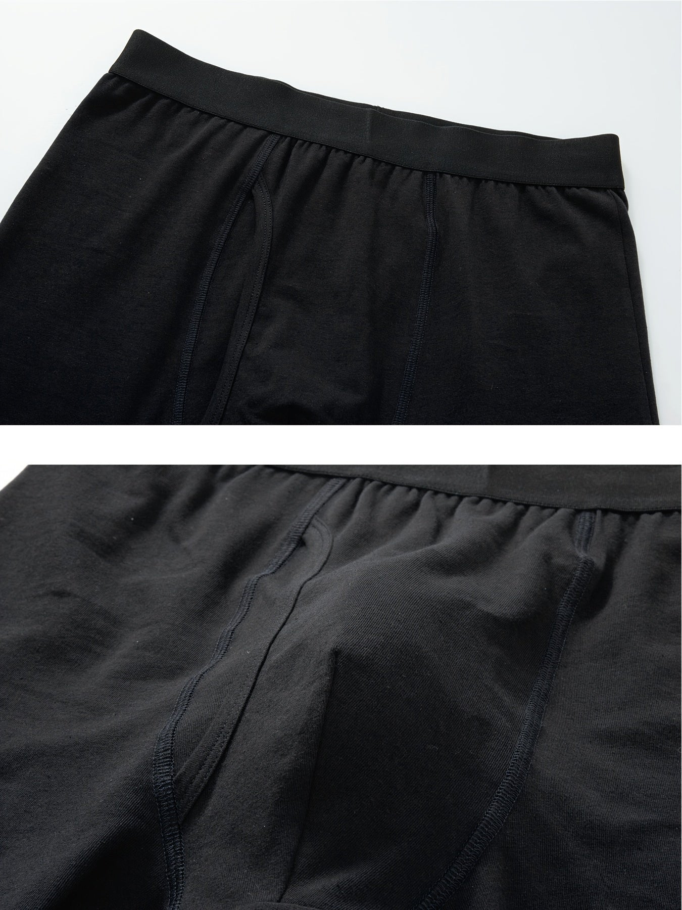 Plus Size Cotton Boxer Briefs 3-Pack Breathable Comfortable Black Gray Blue